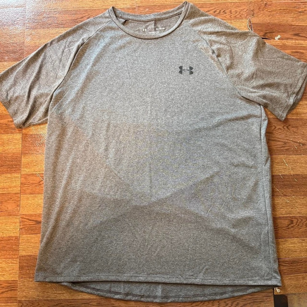 Under Armour Grey Tech Retro‎ Sportswear Running Training Shirt XL